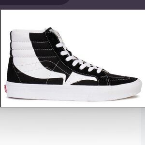 -NWT- VANS SK8-HI REISSUE WARP SNEAKERS IN BLACK WHITE SZ 8.5